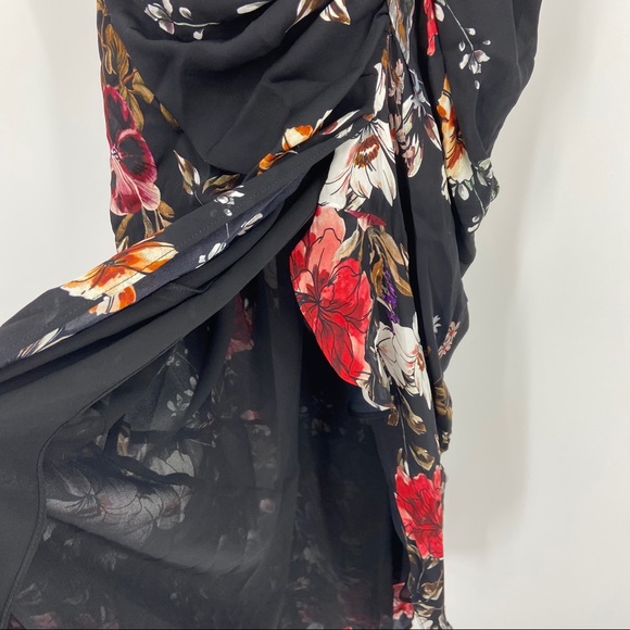 NICHOLAS Drape Front Ruched Floral Print Dress - Picture 11 of 16